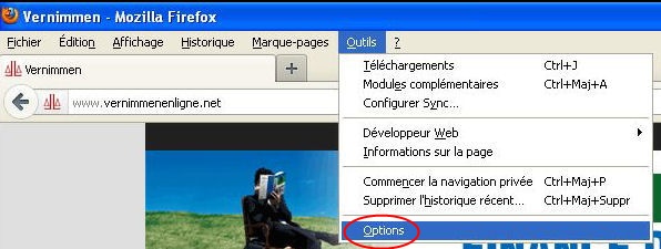 Options Internet - Firefox
