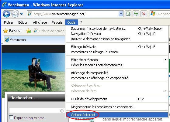 Options Internet - IE